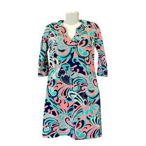 Katherine Way Women's Multicolor Scuba Above-the-Knee Shift Dress Artsy SZ XS